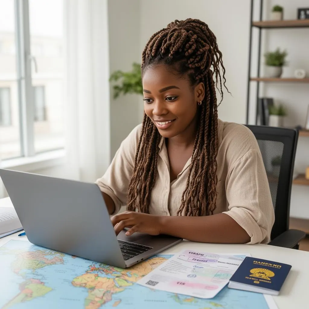 Ghanaian passport with stamps from multiple visa-free destinations