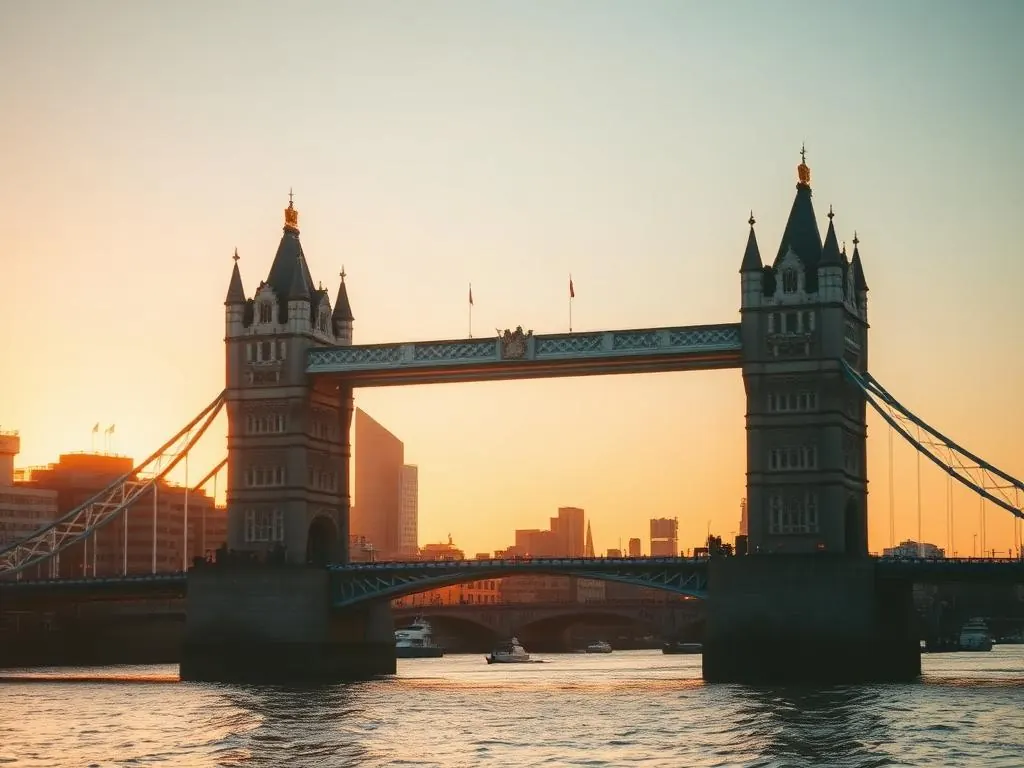 London Tower Bridge at golden hour